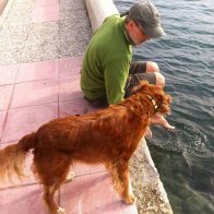 Sean and Sara in Vathy Harbour
